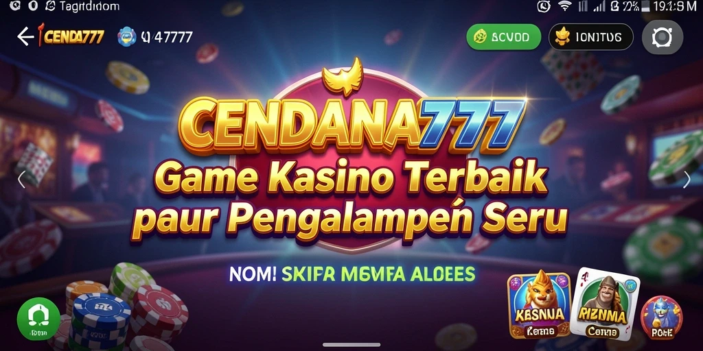 Tampilan gameplay seru CENDANA777 di aplikasi Kasino.