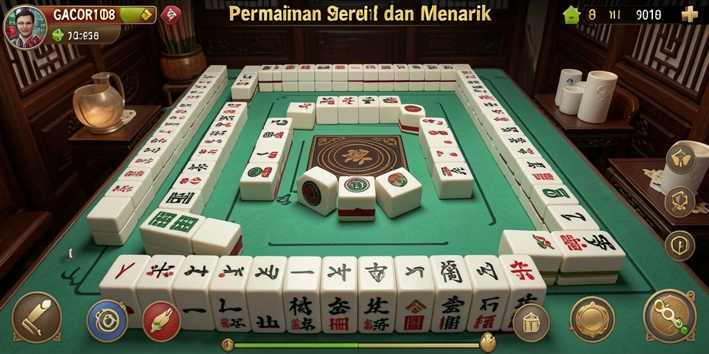 Tampilan gameplay Mahjong yang menakjubkan di GACOR108.