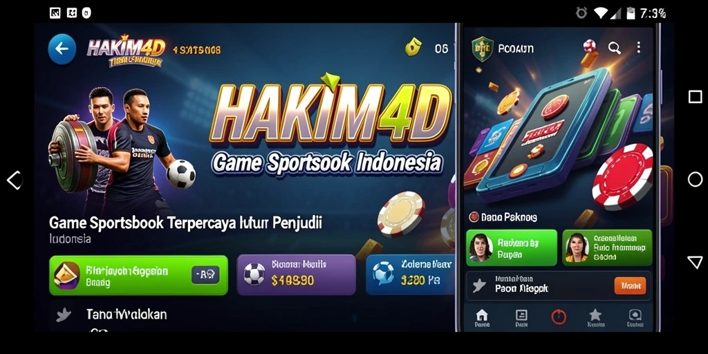 Screenshot utama HAKIM4D menampilkan tampilan taruhan olahraga.