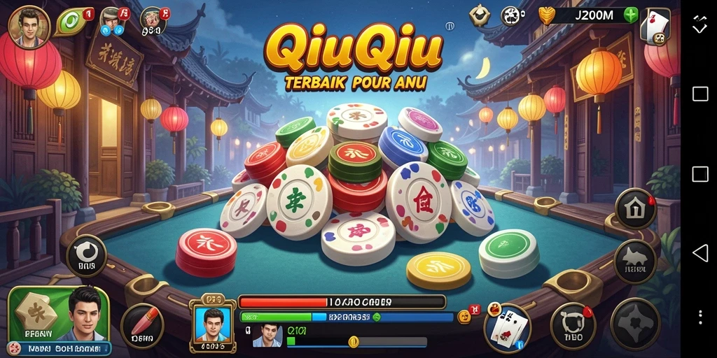 Screenshot gameplay J200M menampilkan suasana seru permainan QiuQiu.