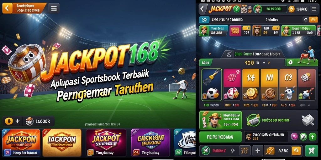 Tampilan utama JACKPOT168 menampilkan fitur sportsbook yang menarik dan interaktif.