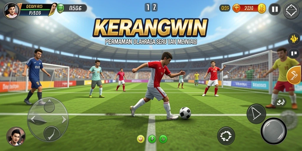 Tampilan gameplay seru di KERANGWIN dengan berbagai cabang olahraga.