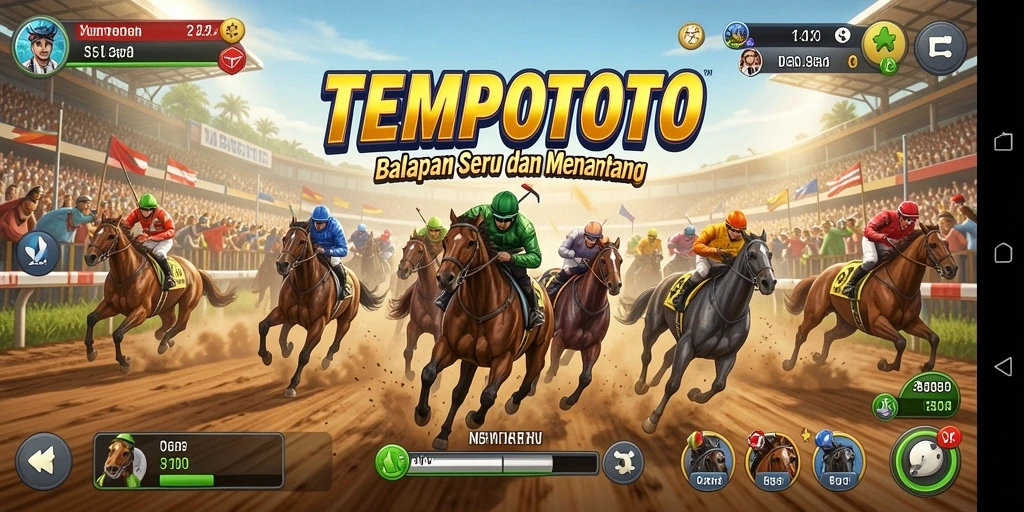 Tampilan gameplay balapan yang seru di TEMPOTOTO.